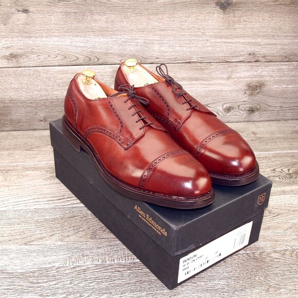 *NIB* $395 Allen Edmonds BENTON Derby 14 B Narrow Dark Chili * add $15 new Trees main image 11
